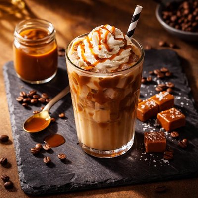 Iced coffee with caramel