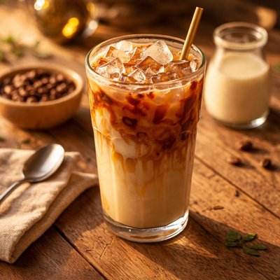 Iced coffee with condensed sweet milk