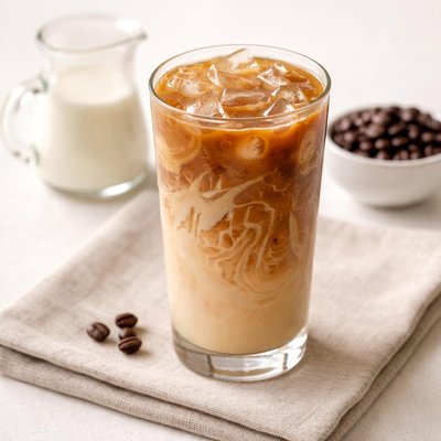 Iced coffee with milk and no sugar