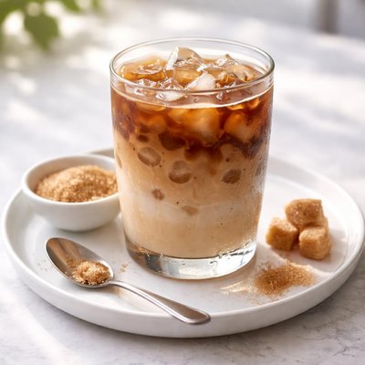 Iced coffee with sugar