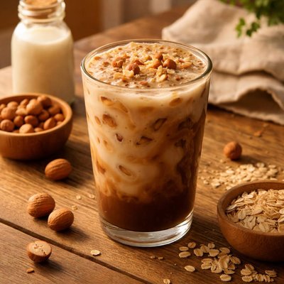 Iced hazelnut oatmilk shaken espresso starbucks