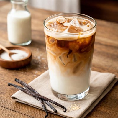 Iced latte with vanilla