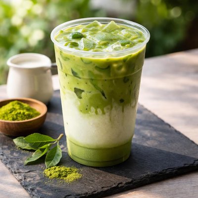 Iced matcha latte dunkin large