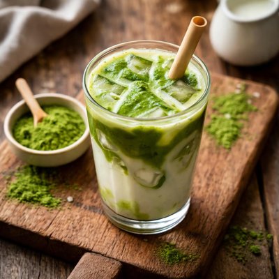 Iced matcha milk