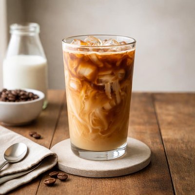Iced milk coffee