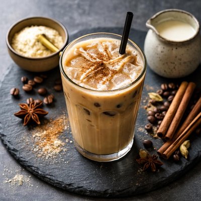 Iced protein chai coffee