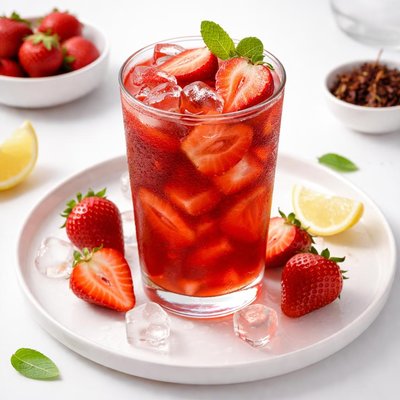 Iced strawberry red tea