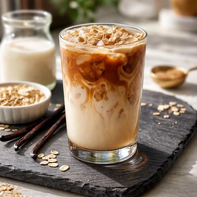 Iced toasted vanilla oat shaken espresso