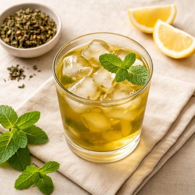 Iced unsweetened green tea
