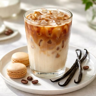 Iced vanilla latte