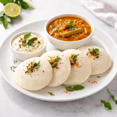 Idli sambhar chatni