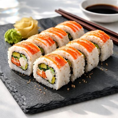 Imitation crab sushi