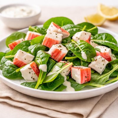 Immitation crab and spinach with ranch