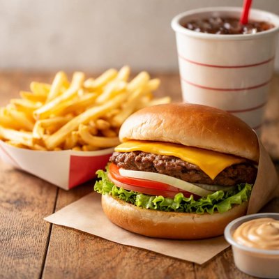 In and out cheeseburger combo