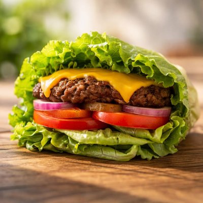 In and pit protein style cheesebirger