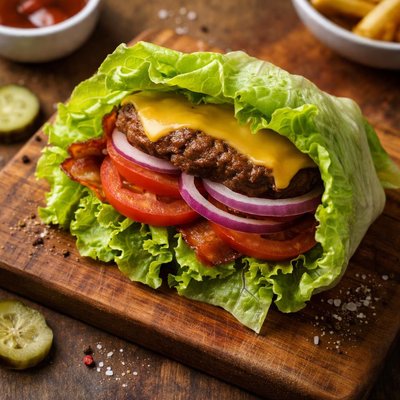 In n out lettuce wrapped cheeseburger