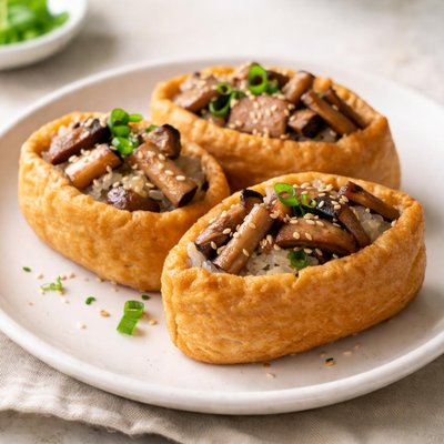 Inari sushi with mushrooms