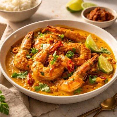 Indonesian curry prawn