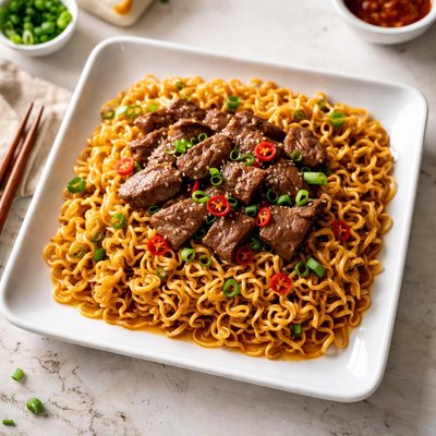 Instant beef noodles