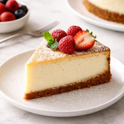 Italian cheesecake slice