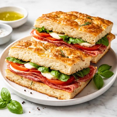 Italian focaccia sandwich