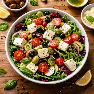 Italian salad with cheese