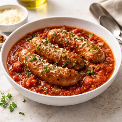 Italian sausage and tomato sauce
