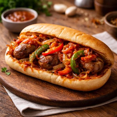 Italian sausage sandwich
