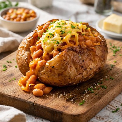 Jacket potato cheese and beans