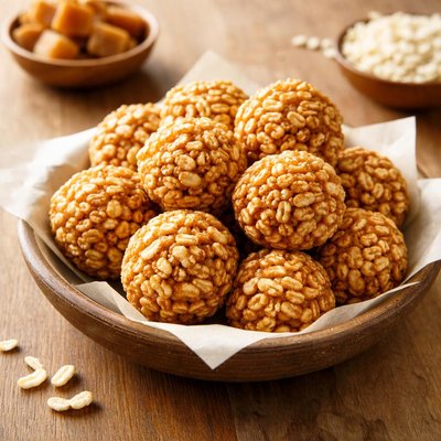 Jaggery rice puff