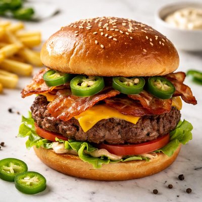 Jalapeno burger bacon