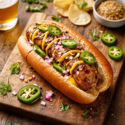 Jalapeno cheddar brat