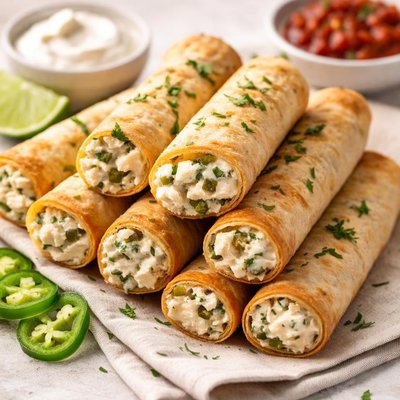 Jalapeno cream cheese taquitos