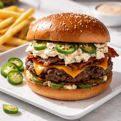 Jalapeno popper burger from brgr