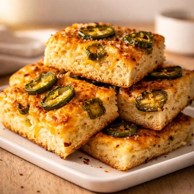Jalapenos cheddar focaccia
