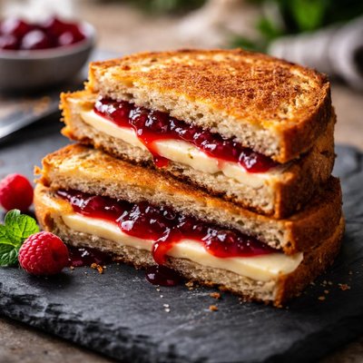 Jam and cheese sandwich