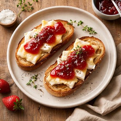 Jam and cheese toast