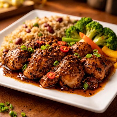 Jamaican black pepper chicken