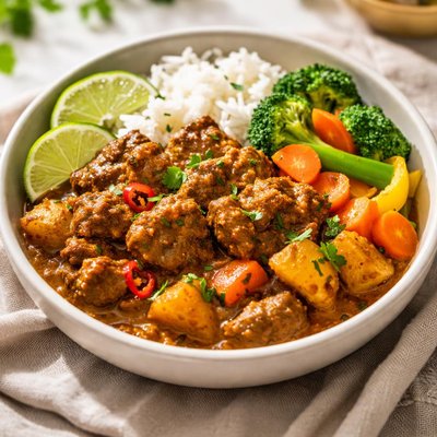 Jamaican lamb curry eith veg