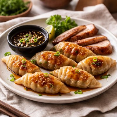 Japanese duck gyoza
