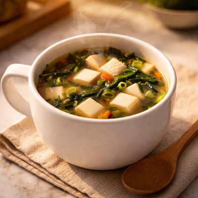 Japanese tofu cup soup