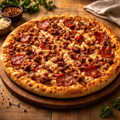 Jeffs pizza meat lovers pizza