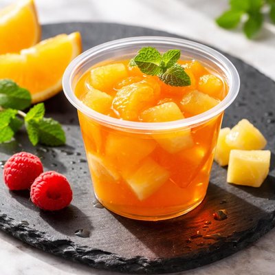 Jello fruit cup orange