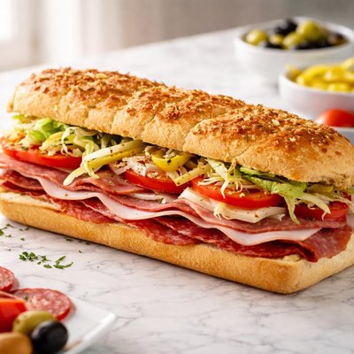 Jersey mikes italian sub on rosemary parmesan bread