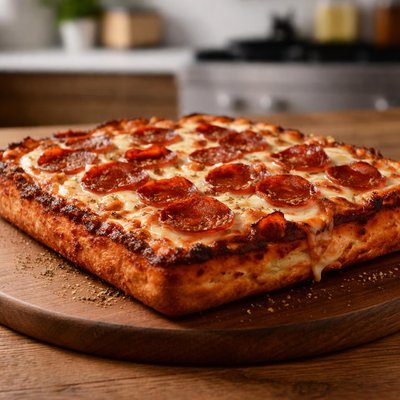 Jets pepperoni deep dish pizza