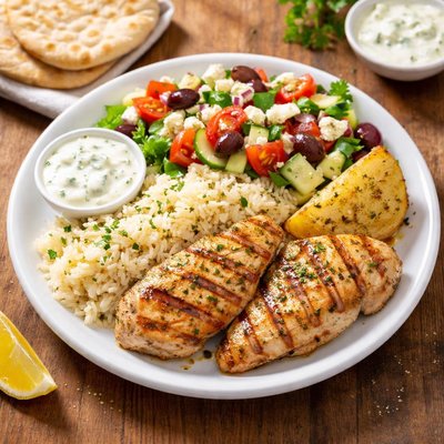 Jimmy the greek grilled chicken meal