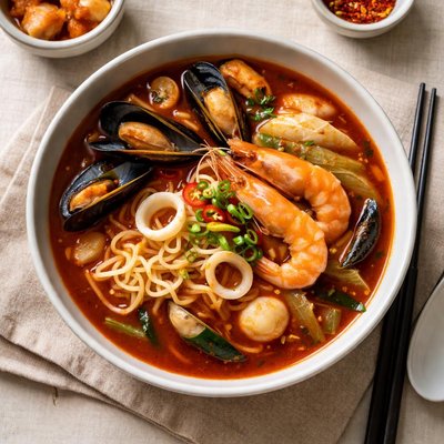 Jjajang seafood soup