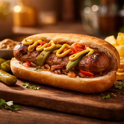 Johnsonville brat and bun