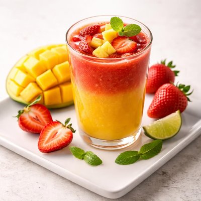 Juice mango and strawberry