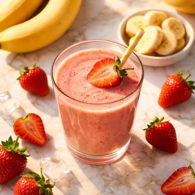 Juice strawberry and banana